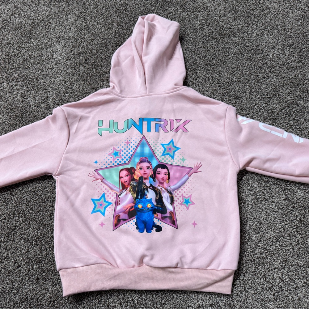 K-pop  Demon Hunters Light Pink Kids Graphic Hoodie - Picture 2 of 3